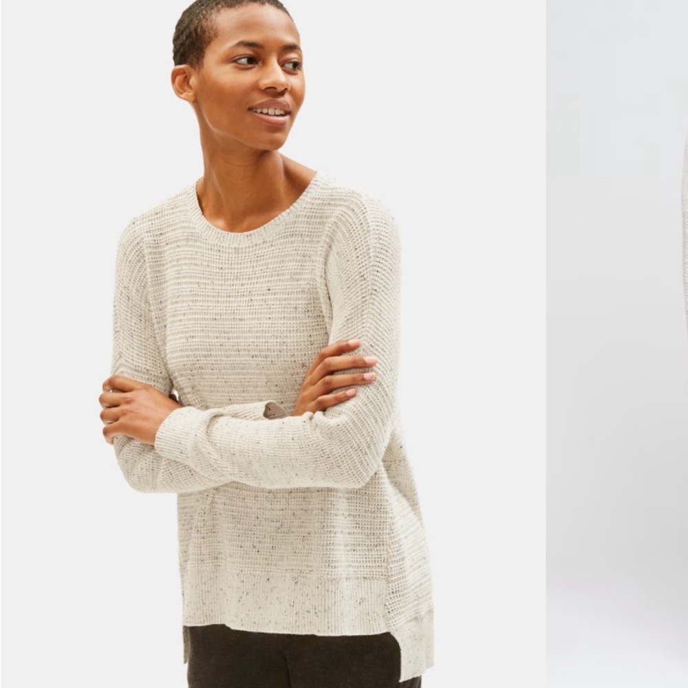Eileen Fischer Organic Cotton Speckle Box‎ Sweater XXS